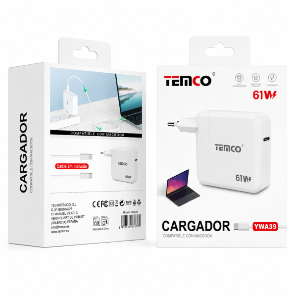 Cargador Macbook Tipo-C 61W
