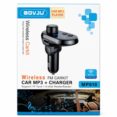 MP3 Inalambrico de Coche + Cargador con Entrada de Tarjeta TF+ lector de Disco U