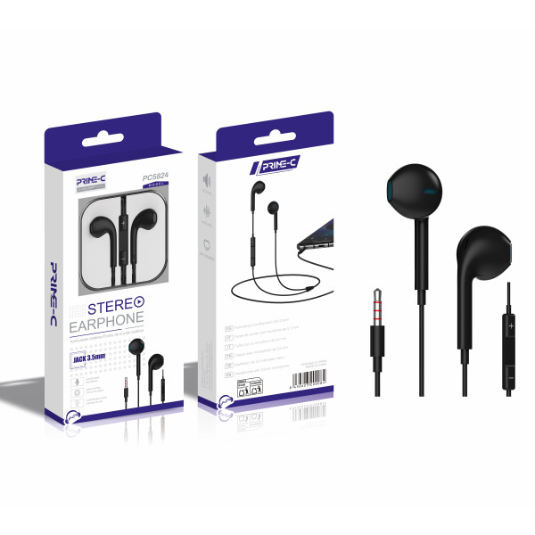 Auriculares Jack 3.5mm con Microfono PC5824-BK