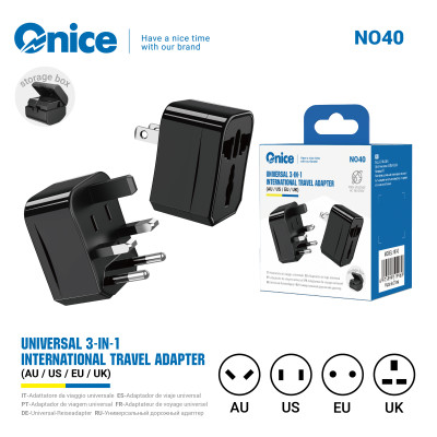 Adaptador Universal de Enchufe de Diferente Paises Con Caja para Guardar NO40