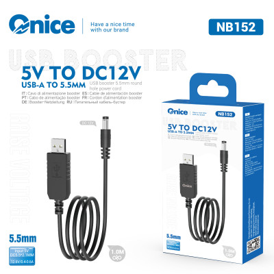 Cable Adaptador Conversion de Puerto 5.5 MM A Usb Compatible Con 5V 9V Y 12V NB152
