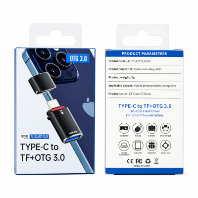 Adaptador OTG USB-C a USB 3.0 y TF Card Convertidor para Auriculares Digitales y Disco U