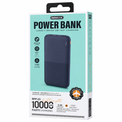 Bateria Externa 10000 mAh Carga Rapida Power Bank RPP-23
