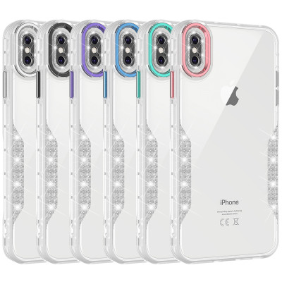 Funda Transparente con Camara Enchapado para iPhone X / XS Max