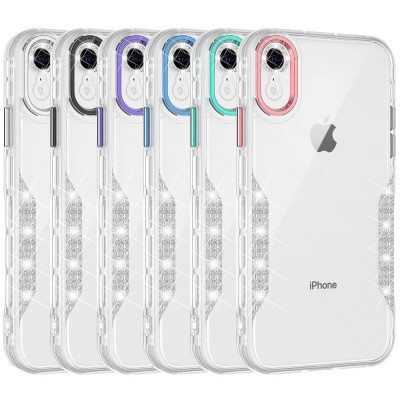 Funda Transparente con Camara Enchapado para iPhone XR