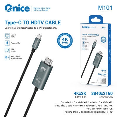 Cable Type-C a HDTV Cable HDMI 4K 30Hz 2M M101