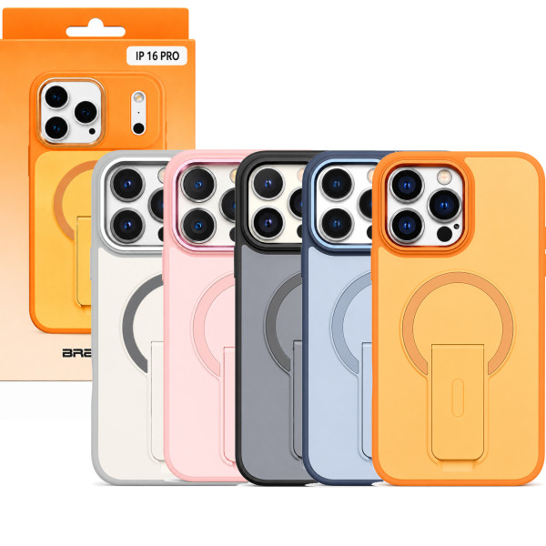 Funda magnética para iPhone 16 Pro con soporte plegable, compatible con MagSafe, protección antigolpes y anticaídas