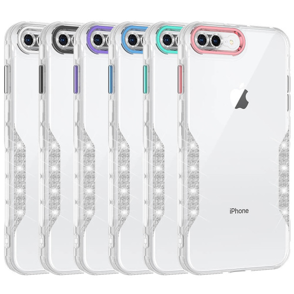 Estojo transparente com câmera cromada para iPhone 7 / 8 Plus