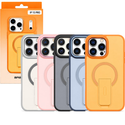 Funda magnética para iPhone 15 Pro con soporte plegable, compatible con MagSafe, protección antigolpes y anticaídas