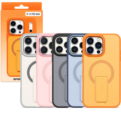 Funda magnética para iPhone 14 Pro Max con soporte plegable, compatible con MagSafe, protección antigolpes y anticaídas