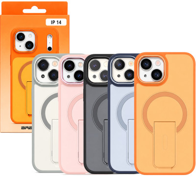 Funda magnética para iPhone 14 con soporte plegable, compatible con MagSafe, protección antigolpes y anticaídas