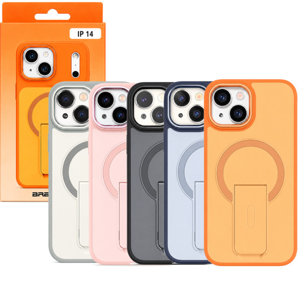 Funda magnética para iPhone 14 con soporte plegable, compatible con MagSafe, protección antigolpes y anticaídas