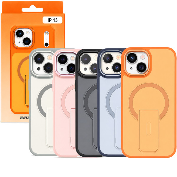 Funda magnética para iPhone 13 con soporte plegable, compatible con MagSafe, protección antigolpes y anticaídas