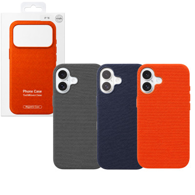 Funda magnética para iPhone 17, acabado tejido, compatible con MagSafe, protección antigolpes y tacto premium