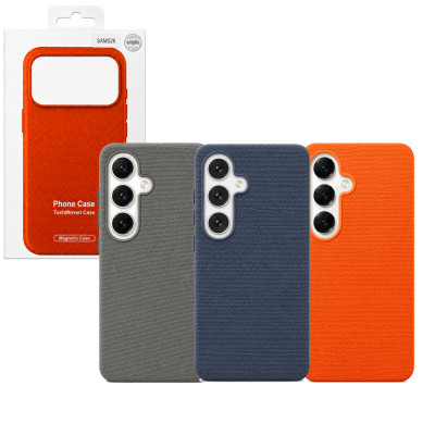 Funda magnética para Samsung Galaxy S26, acabado tejido, compatible con MagSafe, protección antigolpes y tacto premium