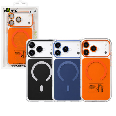 Funda transparente magnética para iPhone 17 Pro Max, compatible con MagSafe, protección antigolpes y anticaídas