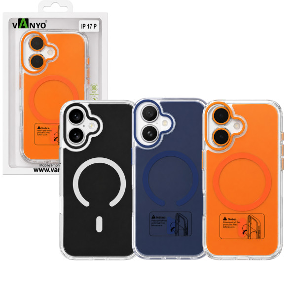 Funda transparente magnética para iPhone 17, compatible con MagSafe, protección antigolpes y anticaídas