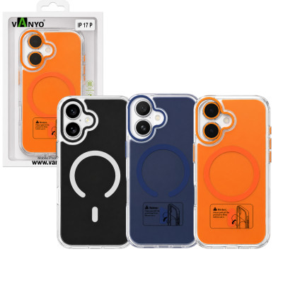 Funda transparente magnética para iPhone 16, compatible con MagSafe, protección antigolpes y anticaídas