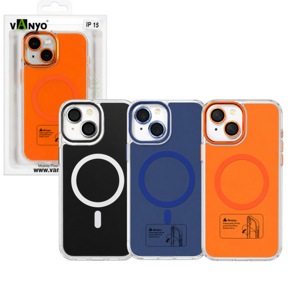 Funda transparente magnética para iPhone 15, compatible con MagSafe, protección antigolpes y anticaídas