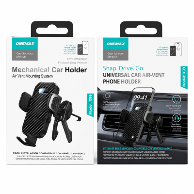 Soporte para móvil de coche, fijación mecánica, giro 360°, para rejilla de ventilación, compatible con teléfonos de 3,5"-7,2"