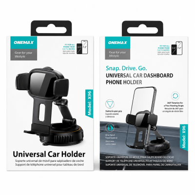 Soporte para móvil de coche con ventosa, giro 360°, para salpicadero o parabrisas, compatible con teléfonos de 3,5"-7,2"