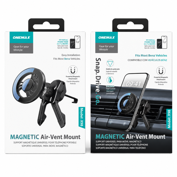 Soporte magnético para móvil de coche, giro 360°, para rejilla de ventilación, compatible con MagSafe y iPhone 12-17