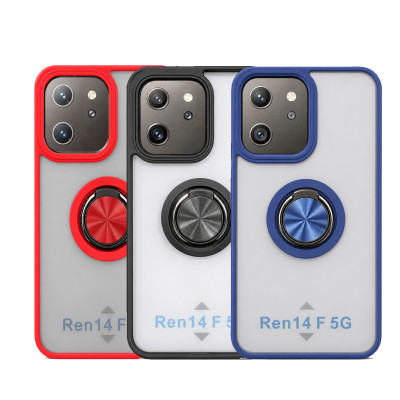 Funda Mate Translúcido Soporte Anillo iman 360 Grados para Reno 14F