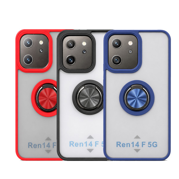 Funda Mate Translúcido Soporte Anillo iman 360 Grados para Reno 14F