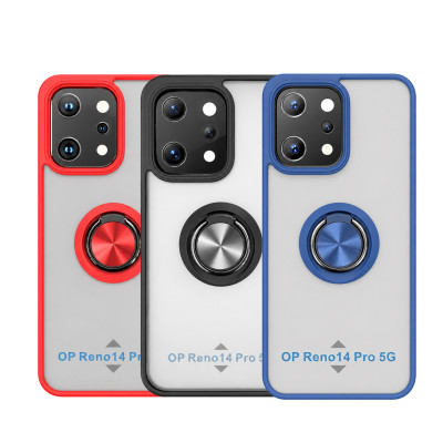 Funda Mate Translúcido Soporte Anillo iman 360 Grados para Reno 14 Pro 5G