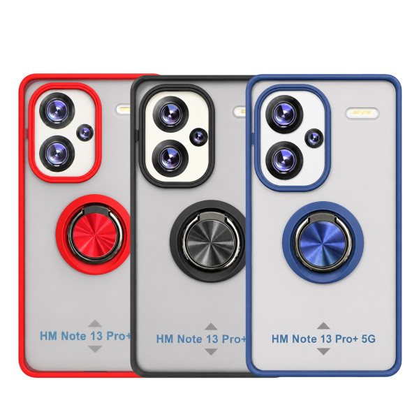 Funda Mate Translúcido Soporte Anillo iman 360 Grados para Redmi Note 13 Pro 5G