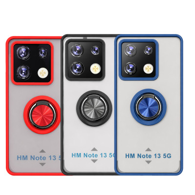 Funda Mate Translúcido Soporte Anillo iman 360 Grados para Redmi Note 13 5G