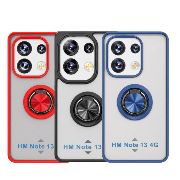 Funda Mate Translúcido Soporte Anillo iman 360 Grados para Redmi Note 13 Pro 4G