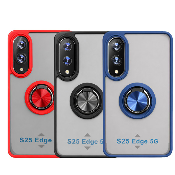Funda Mate Translúcido Soporte Anillo iman 360 Grados para Samsung Galaxy S25 Edge