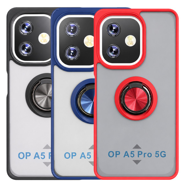 Funda Mate Translúcido Soporte Anillo iman 360 Grados para Oppo A5 Pro 4G / 5G
