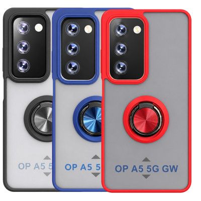 Funda Mate Translúcido Soporte Anillo iman 360 Grados para Oppo A5 4G / 5G