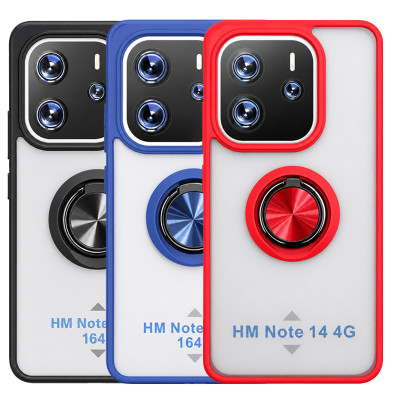 Funda Mate Translúcido Soporte Anillo iman 360 Grados para Redmi Note 14 4G