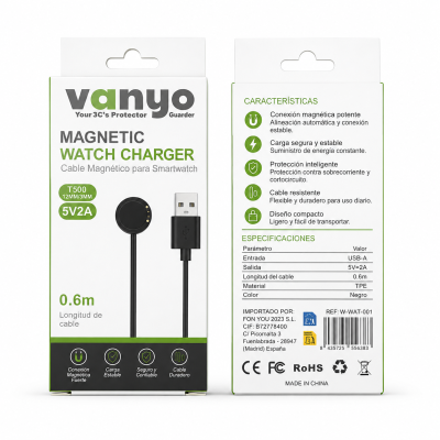 Cable de Carga Smart Watch T500 12MM / 3MM