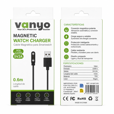 Cable de Carga Smart Watch W26 12.5MM / 4MM