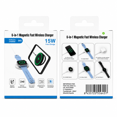 Cargador Inalambrico Magnetico para Movil y Smart Watch