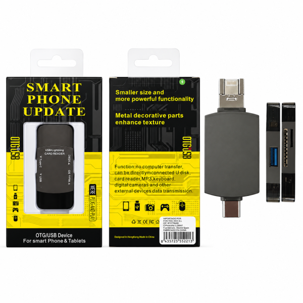 Dispositivo OTG / USB para Móvil y Tablets, Lector de Tarjetas, MP3, Cámaras VY-AC-010