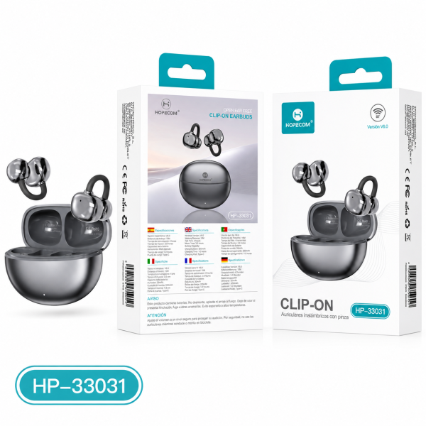Auriculares Inalambricos con Pinza TWS V6.0 HP33031 Negro