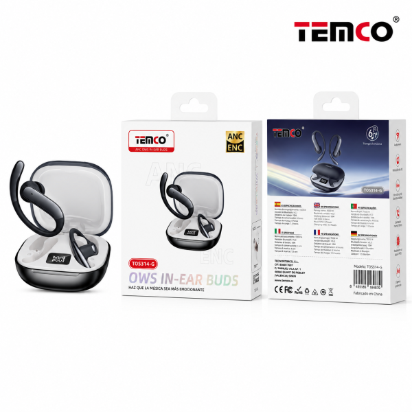 Auriculares Inalambricos TWS ANC ENC V6.0 TOS314-G Gris