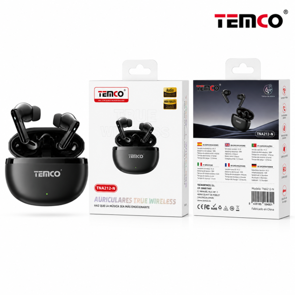 Auriculares Inalambricos TWS V6.0 TNA212-N Negro