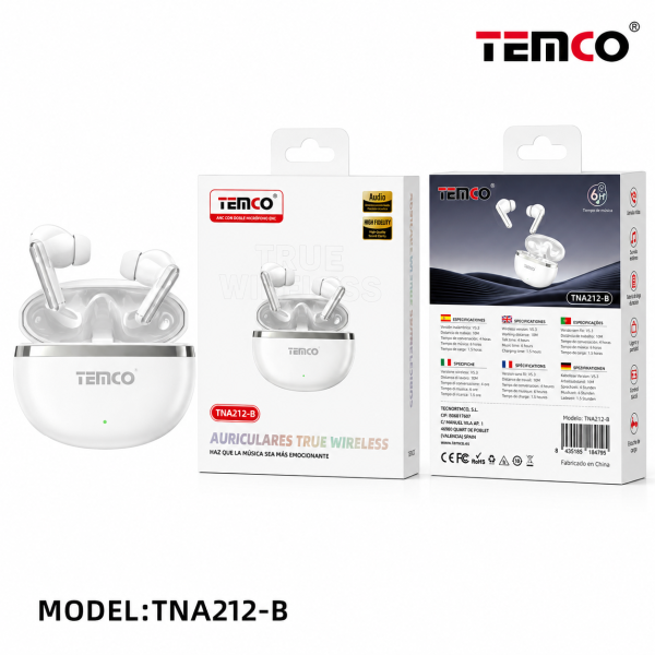 Auriculares Inalambricos TWS V6.0 TNA212-B Blanco