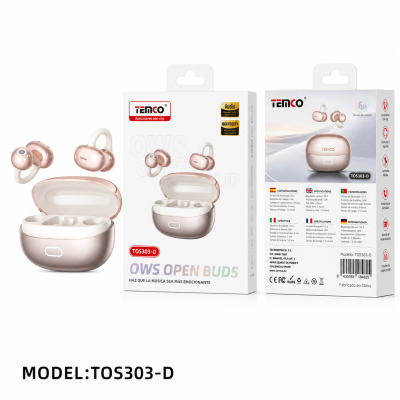 Auriculares Inalambricos con Pinza TWS V6.0 TOS303-D Dorado