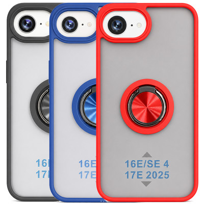 Funda Mate Translúcido Soporte Anillo iman 360 Grados para iPhone 16e