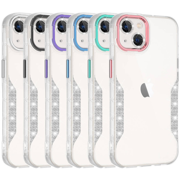 Estojo transparente com câmera cromada para iPhone 13