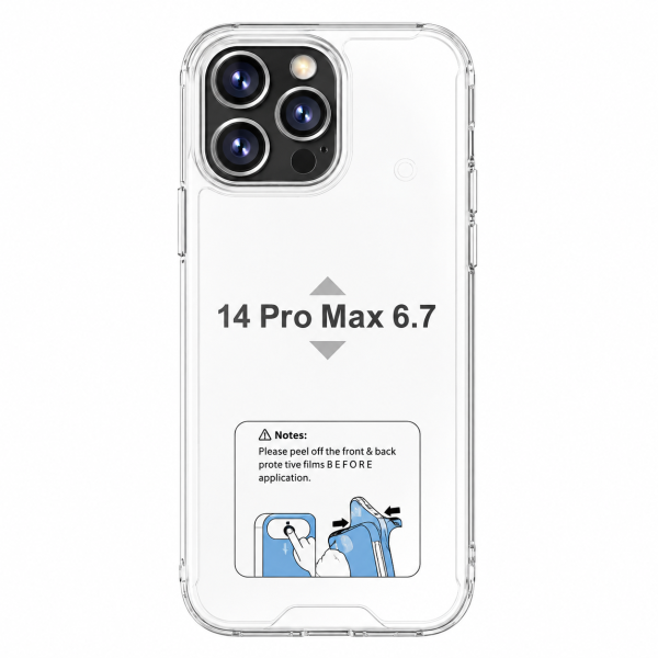 Estojo rígido transparente à prova de choque para iPhone 14 Pro Max