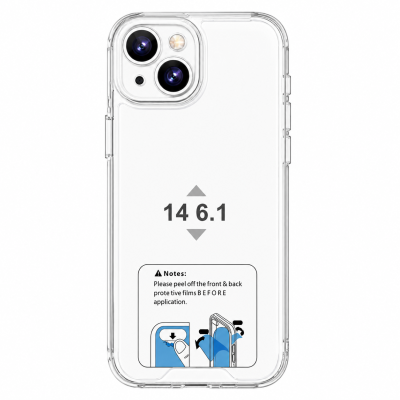 Estojo rígido transparente à prova de choque para iPhone 14