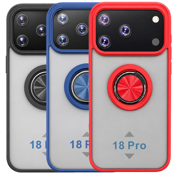 Funda Mate Translúcido Soporte Anillo iman 360 Grados para iPhone 18 Pro